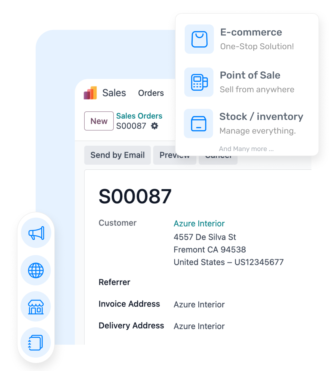 pedido de venta odoo Imagen que representa un pedido generado en el software odoo